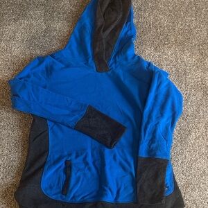 Blue and Black Hooded Sweatshirt